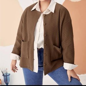 Plus Quilted Double Pocket Jacket